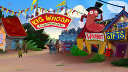 Before and after of the Big Whoop carnival