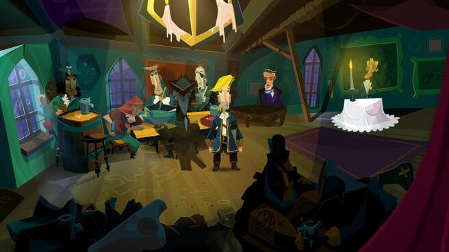 The new pirates leaders hang out in the Scumm Bar
